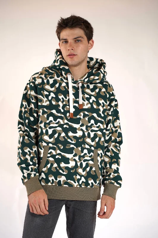 Men's hoodie with glossy print-Baker Khaki Camo Hoodie