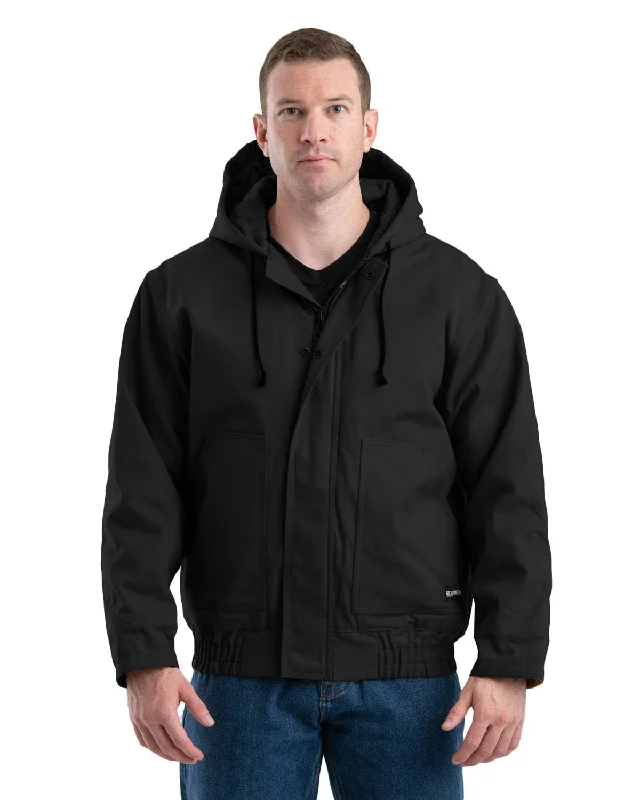 Men's ice jackets-Berne Men's Flame-Resistant Hooded Jacket