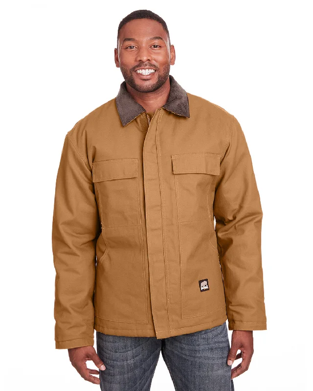 Men's satin jackets-Berne Men's Tall Heritage Cotton Duck Chore Jacket