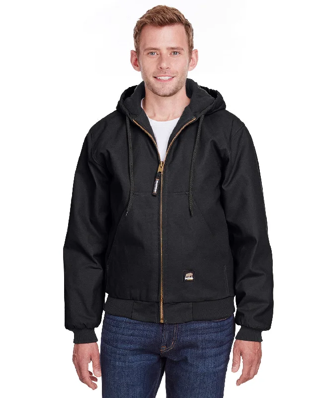 Men's champion jackets-Berne Men's Tall Highland Washed Cotton Duck Hooded Jacket