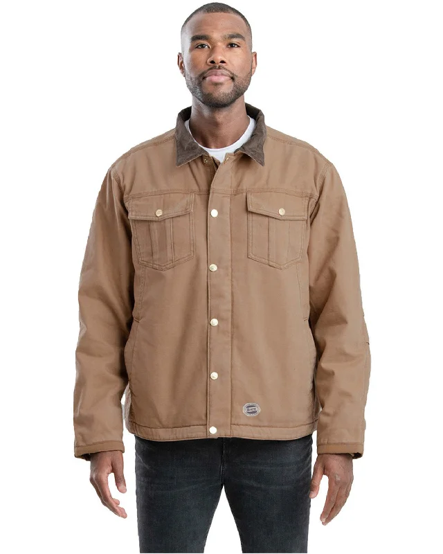 Men's collectible jackets-Berne Unisex Vintage Washed Sherpa-Lined Work Jacket