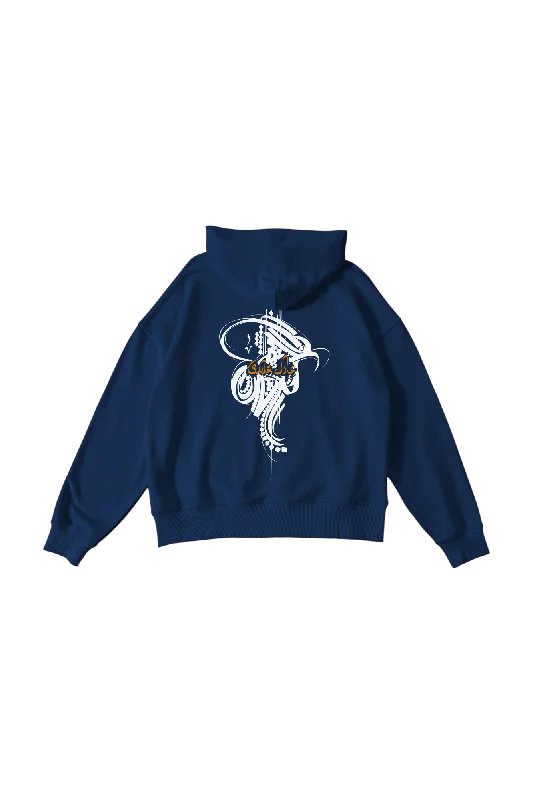 Men's hoodie for large build-BLUE "NEBULA" HOODIE