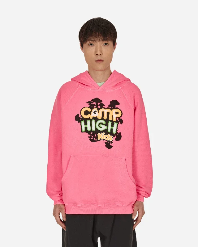 Men's hoodie with thick weave-Camp High Kids Hooded Sweatshirt Pink