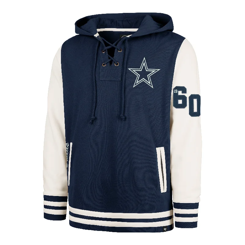 Men's hoodie with tapered fit-DALLAS COWBOYS LETTERMAN FIELD LATERAL '47 LACER HOOD