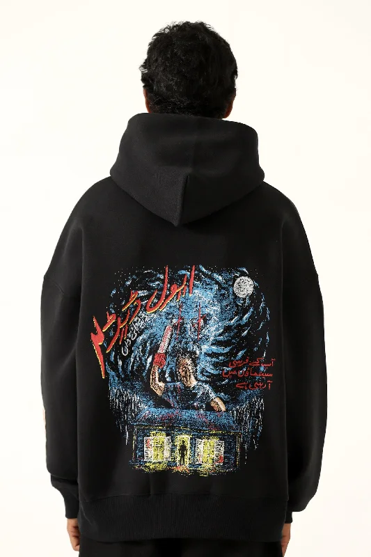 Men's hoodie for field trips-"DEAD BY DAWN" PRINTED POSTER HOODIE