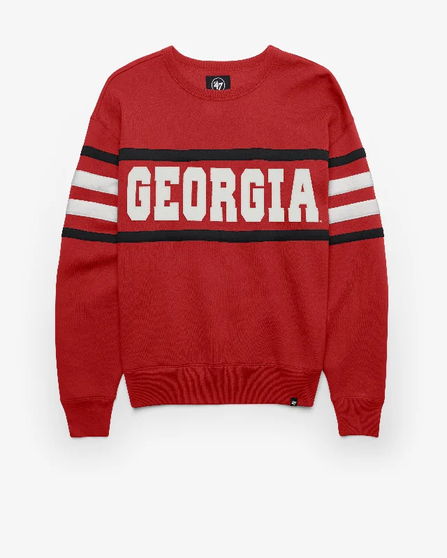 Men's hoodie with dense fabric-GEORGIA BULLDOGS COACHES CORNER OVATION '47 LOWER EAST CREW