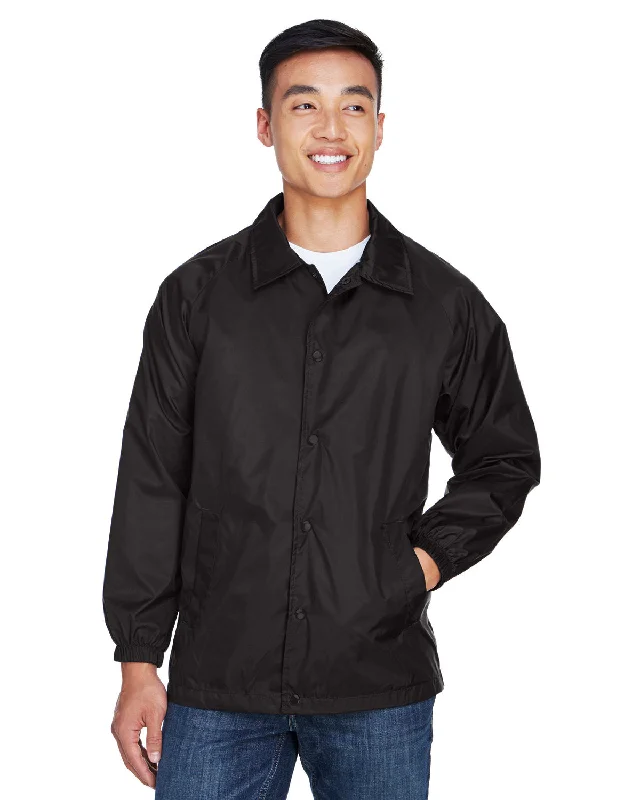 Men's field jackets-Harriton Adult Nylon Staff Jacket