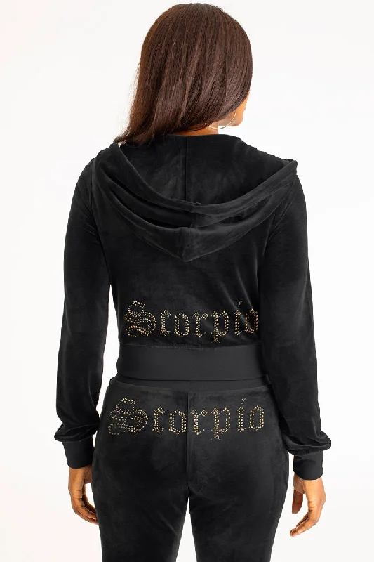 Men's hoodie for rugby-Scorpio Big Bling Velour Hoodie