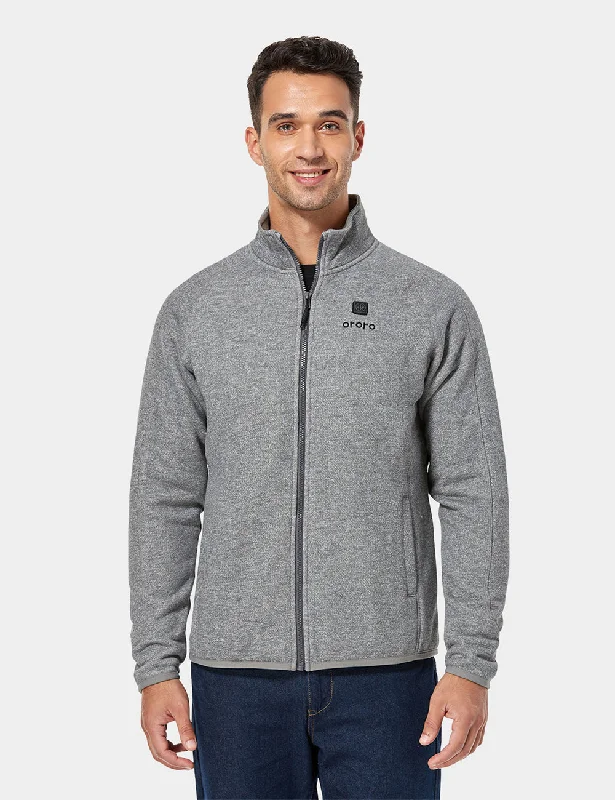 Men's coastal jackets-Men's Heated Full-Zip Fleece Jacket - Flecking Gray