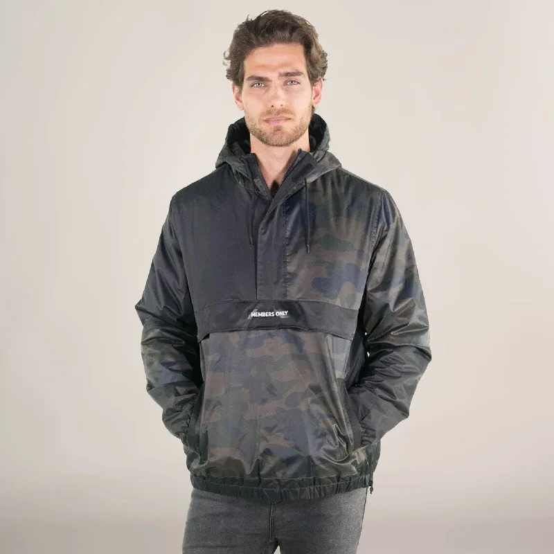 Men's fair-trade jackets-Men's Camo Popover Jacket