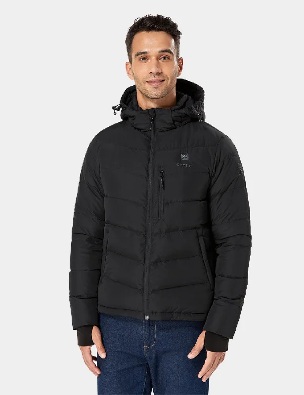 Men's backpacker jackets-Men's Heated Down Jacket - Black