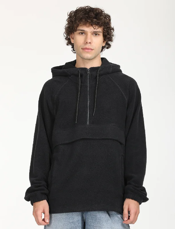 Men's hoodie with quilted texture-Men's Solid Charcoal Grey Hooded Sweatshirt