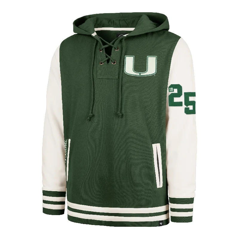 Men's hoodie slim fit-MIAMI HURRICANES LETTERMAN FIELD LATERAL '47 LACER HOOD