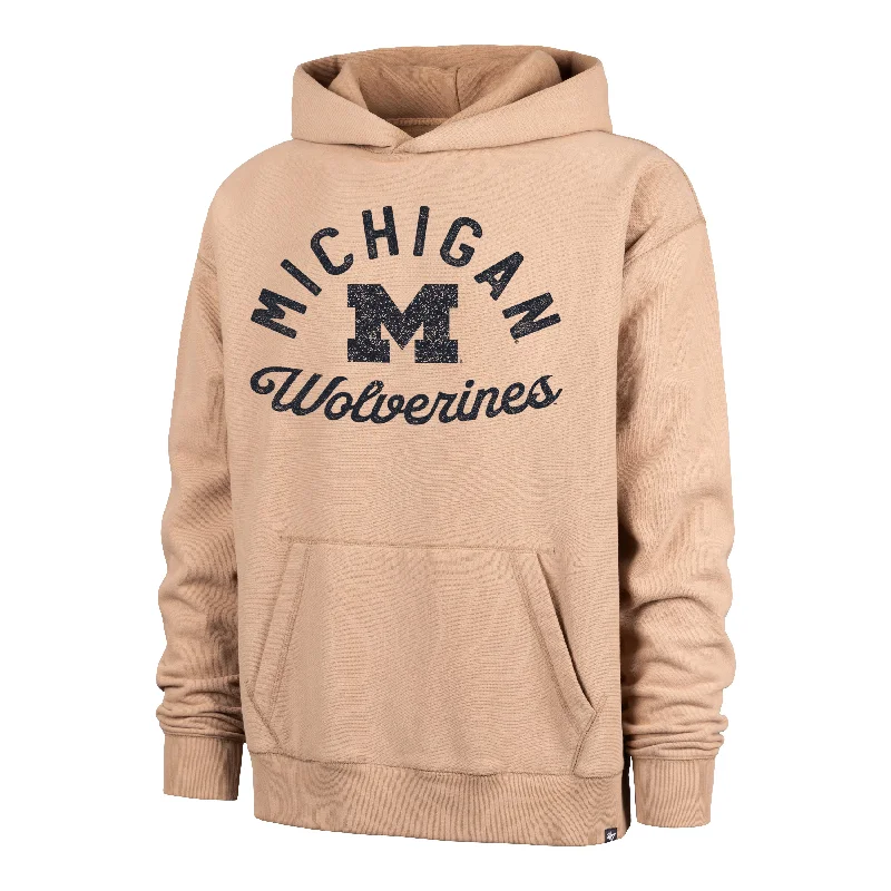 Men's hoodie green shade-MICHIGAN WOLVERINES DUSTED BOWLINE '47 FOUNDATION RIVER HOODIE