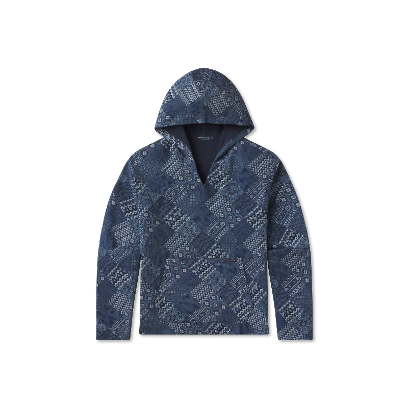 Men's hoodie with high collar-Monterey Patchwork Hoodie