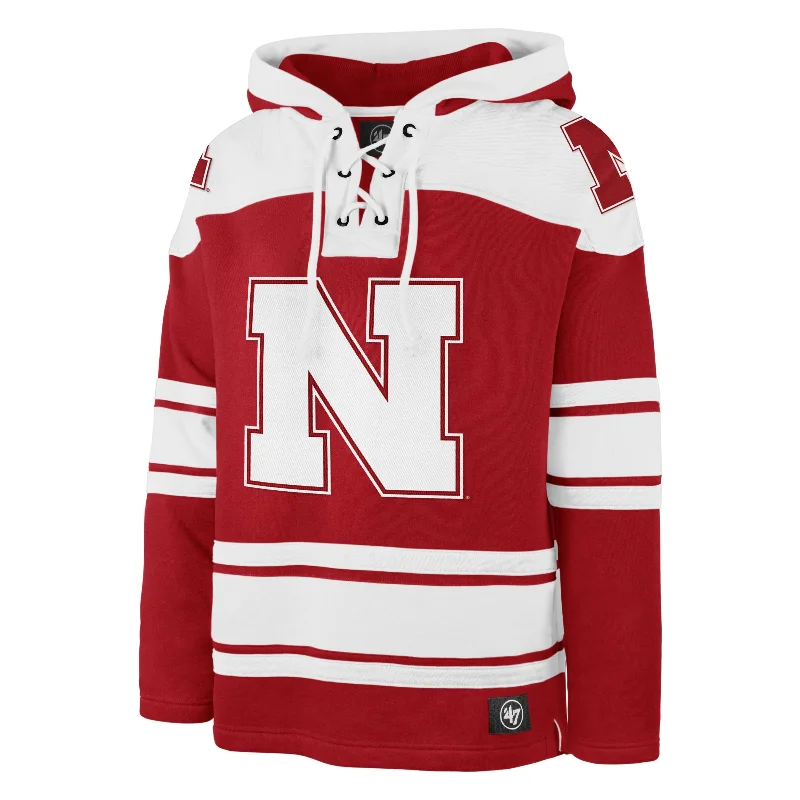 Men's hoodie with dragon art-NEBRASKA CORNHUSKERS SUPERIOR '47 LACER HOOD