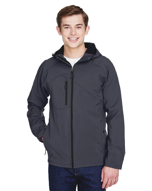 Men's thunder jackets-North End Men's Prospect Two-Layer Fleece Bonded Soft Shell Hooded Jacket