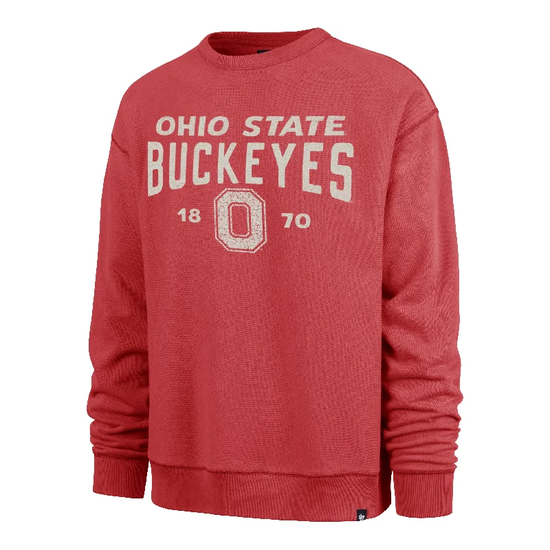 Men's hoodie for big and tall-OHIO STATE BUCKEYES DUSTED WINDSOR '47 RIVER CREW