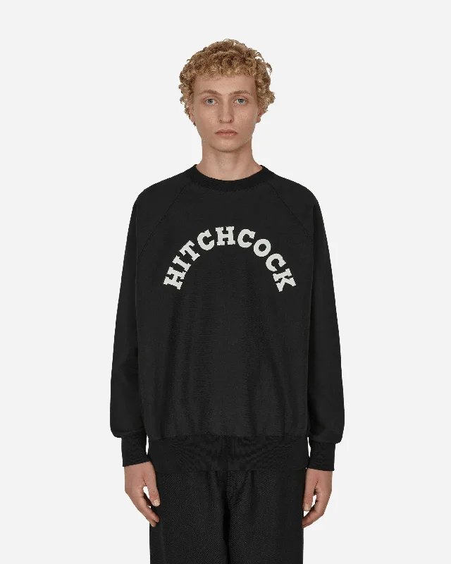 Men's hoodie for wide build-Hitchcock Crewneck Sweatshirt Black