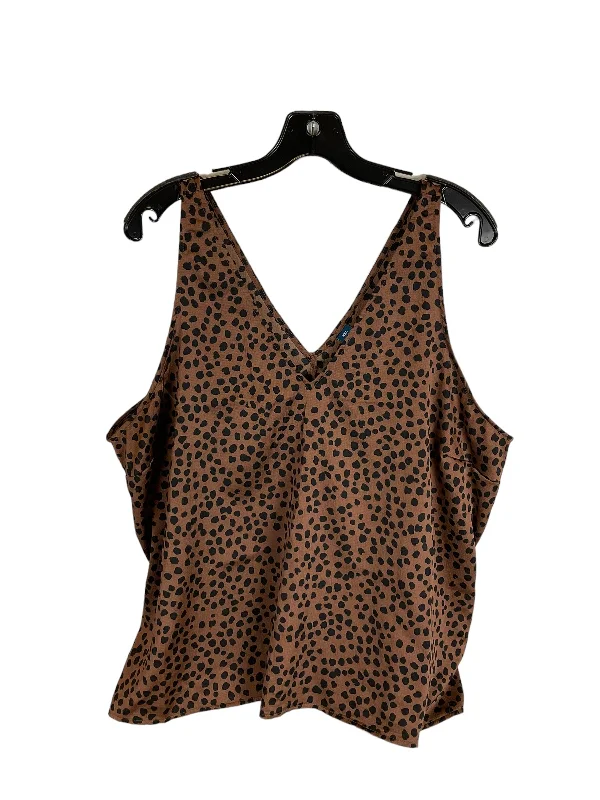 Men's short-sleeve taupe vintage top-Animal Print Top Sleeveless Old Navy, Size Xxl