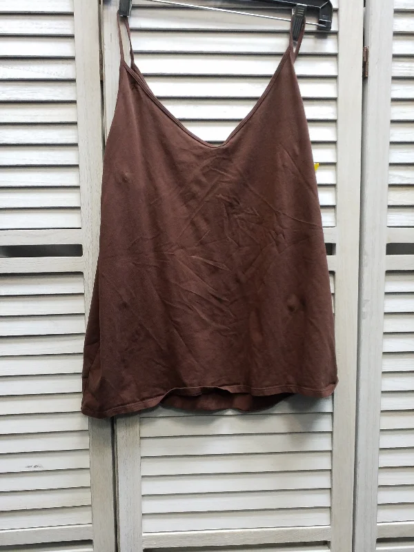 Men's short-sleeve basketball purple shirt-Brown Top Sleeveless Basic Loft, Size Xl