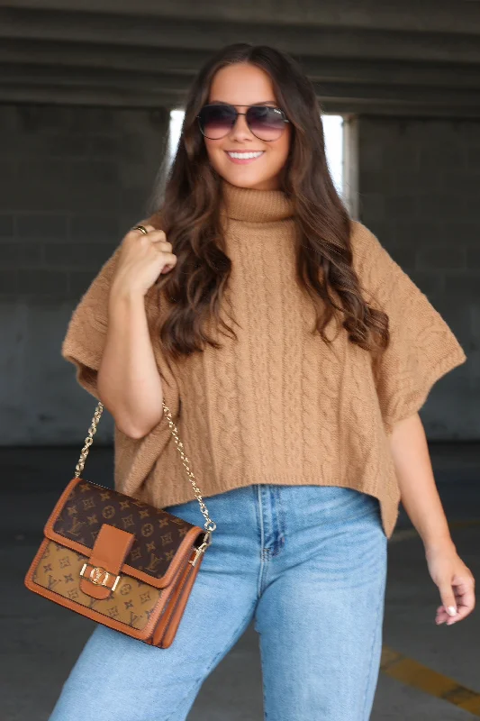 Cameron Sweater Poncho - Beige