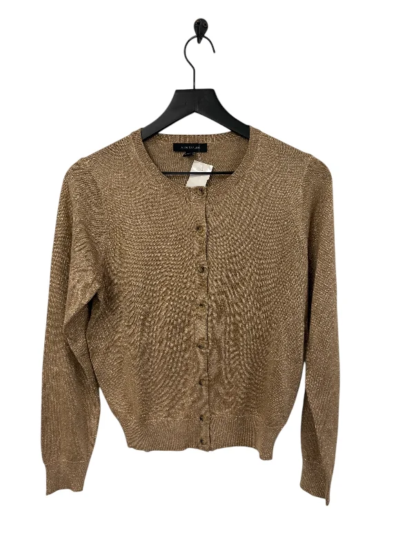 Men's short-sleeve distressed vintage shirt-Cardigan By Ann Taylor In Gold, Size: S