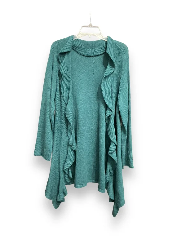 Men's short-sleeve luxury silk top-Cardigan By J. Jill In Green, Size: L