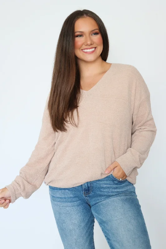 CozyChic Lite V-Neck High/Low Pullover