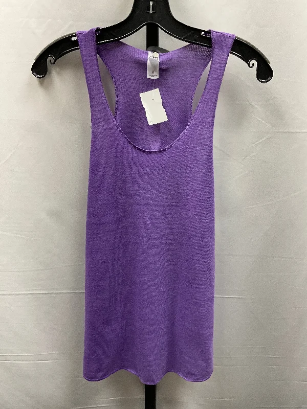 Men's short-sleeve tough polyester top-Purple Top Sleeveless Basic Alternative, Size M