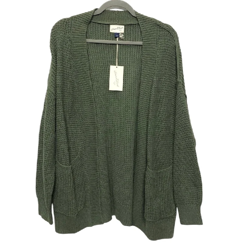 Men's short-sleeve luxury silk top-Sweater Cardigan By Universal Thread In Green, Size: L