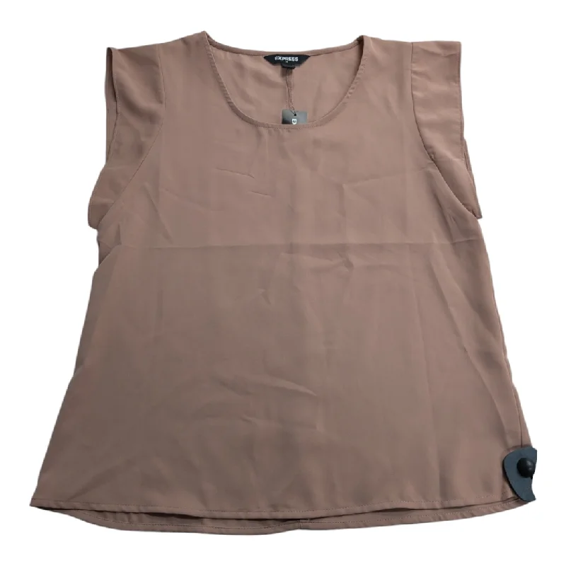 Men's short-sleeve earthy brown top-Top Sleeveless By Express In Beige, Size: Xs