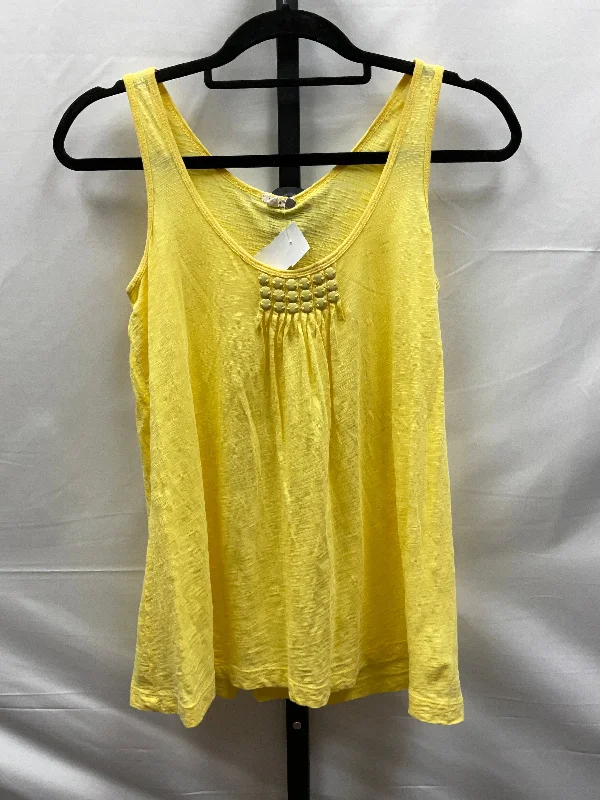 Men's short-sleeve baggy white top-Yellow Top Cami J. Crew, Size Xs