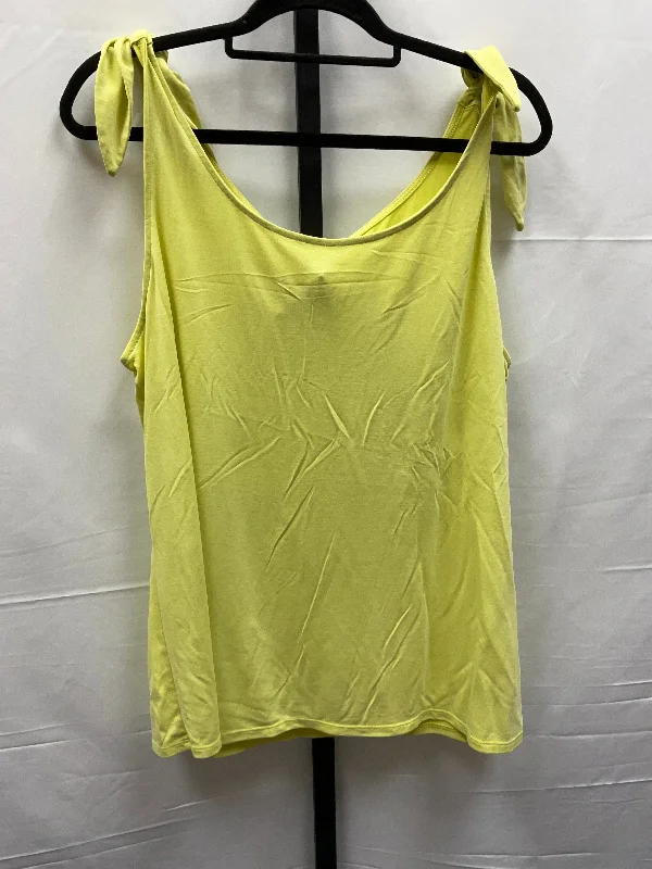 Men's short-sleeve concert black top-Yellow Top Sleeveless Time And Tru, Size Xl