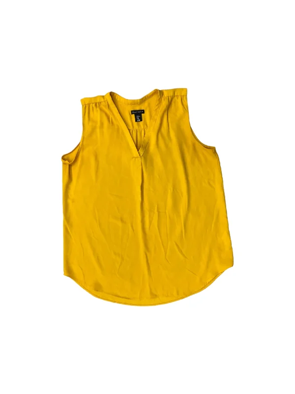 Men's short-sleeve coarse hemp shirt-Yellow Top Sleeveless Willi Smith, Size Xl