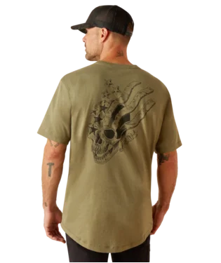 Men's short-sleeve tailored gray shirt-Men's Ariat Rebar Workman American Scream T-Shirt #10050812