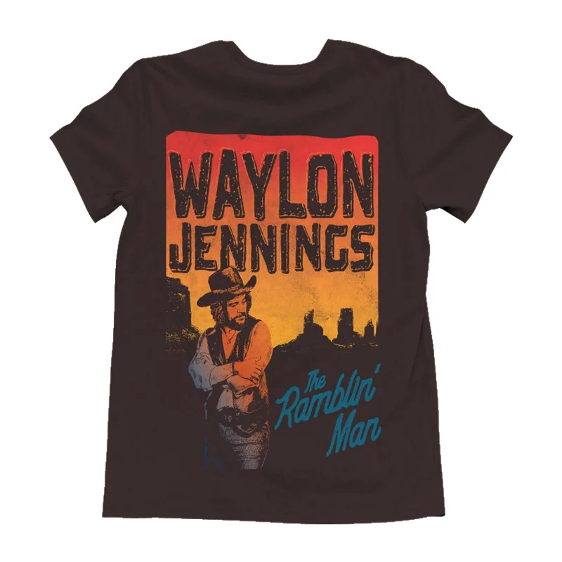 Men's short-sleeve sleek black tee-Men's Wrangler Waylon Jennings T-Shirt #112361068