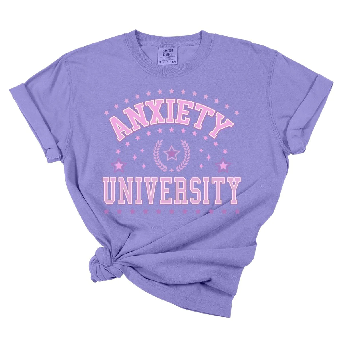 Men's short-sleeve ribbed crew neck top-Anxiety University Tee *MADE TO ORDER*