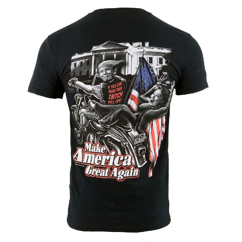 Men's short-sleeve loose red tee-Biker Clothing Co. BCC116012 Men's Black 'Make America Great Again' T-Shirt