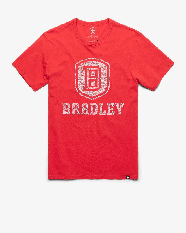 Men's short-sleeve basketball purple shirt-BRADLEY BRAVES PREMIER '47 FRANKLIN TEE