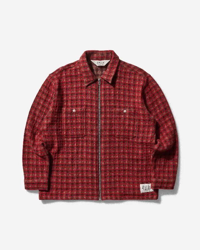 Men's Check Mate Flannel Zip Shirt Red