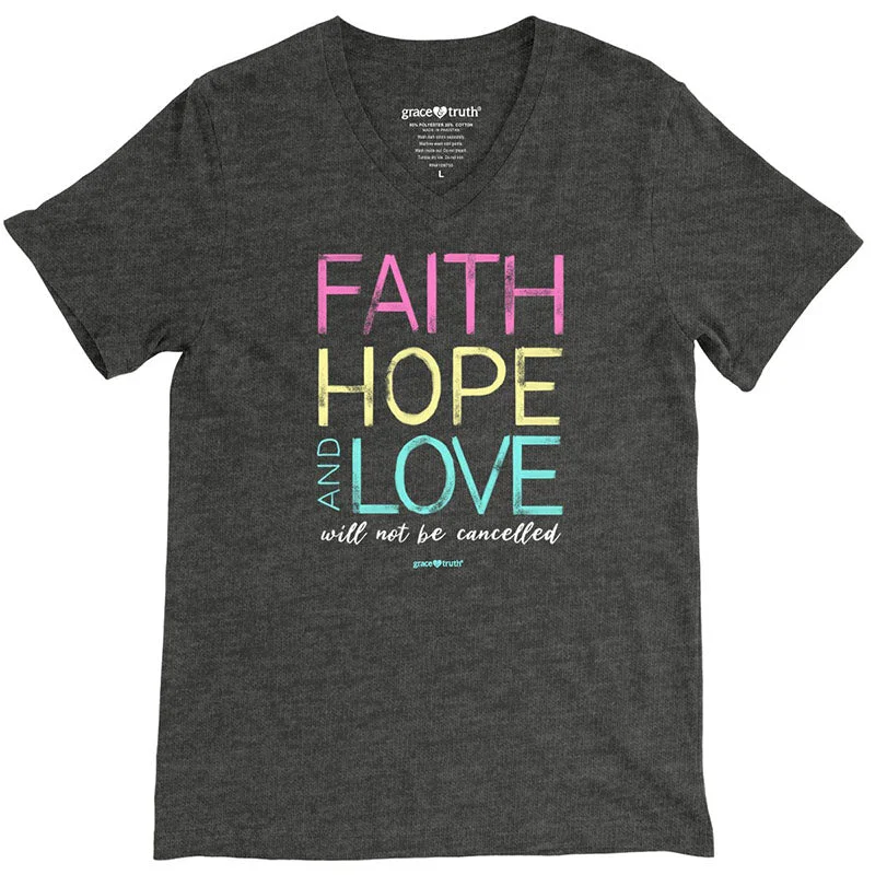 Men's short-sleeve pocket tee-Cherished Girl Grace & Truth Faith Hope Love Christian V-Neck T-Shirt