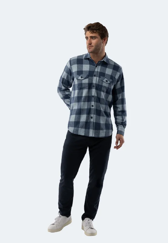 Cobalt Blue Big Check Flannel