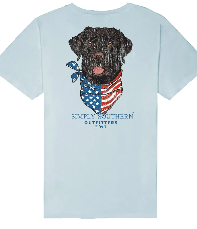 Men's short-sleeve fishing blue top-Simply Southern USA Dog Unisex T-Shirt