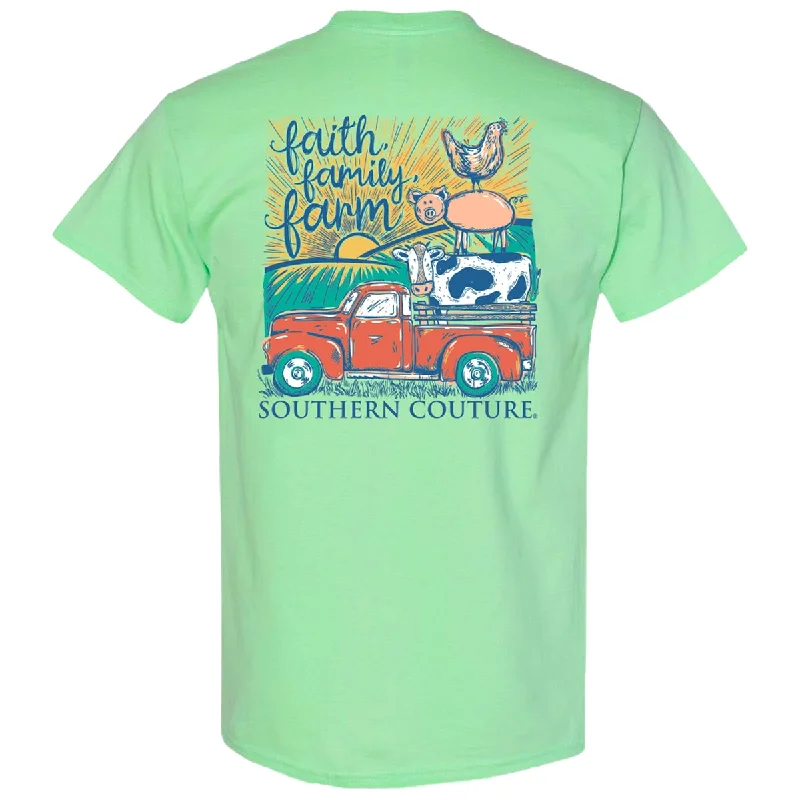 Men's short-sleeve flowing yellow top-Southern Couture Classic Faith Family Farm T-Shirt