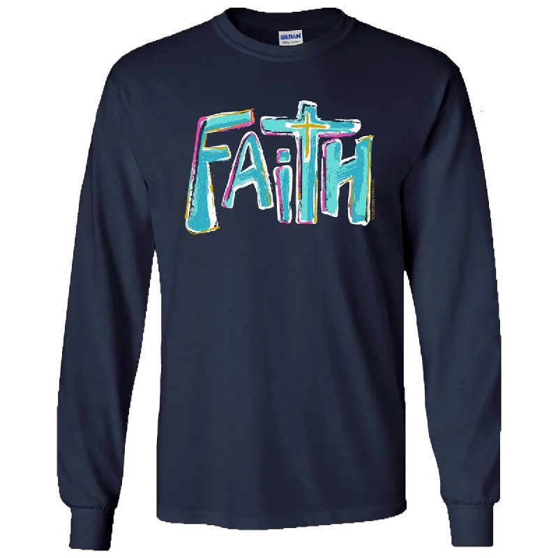 Men's short-sleeve weekend beige top-Southern Couture Painted Faith Soft Long Sleeve T-Shirt