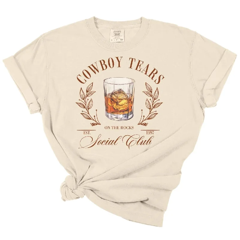 Men's short-sleeve coarse hemp shirt-Cowboy Tears Social Club Tee *MADE TO ORDER*