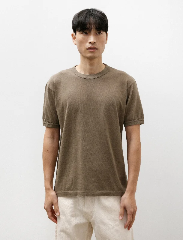 Men's short-sleeve subtle pattern tee-Base Tee Compact Organic Jersey Olive