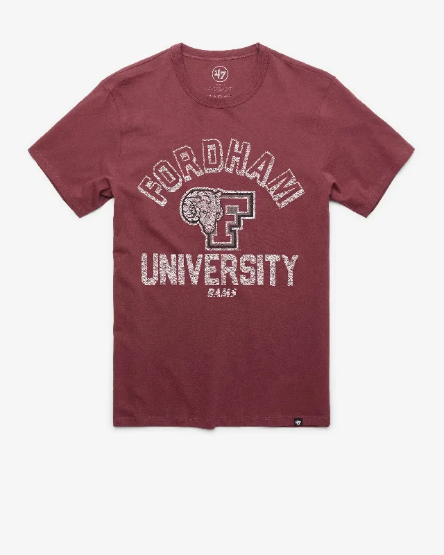 Men's short-sleeve structured purple tee-FORDHAM RAMS RETROGRADE '47 FRANKLIN TEE