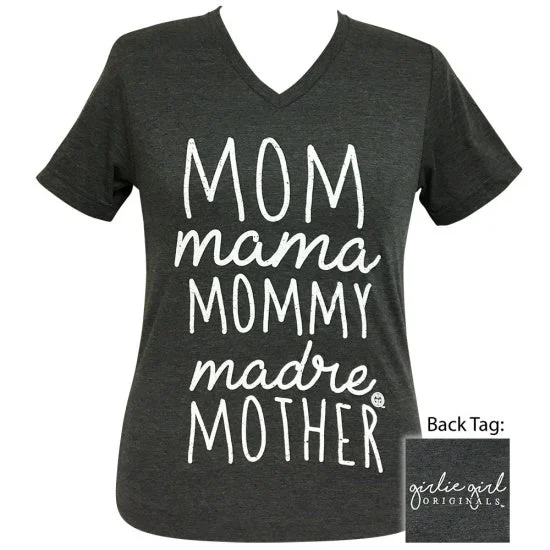 Men's short-sleeve faded denim tee-Girlie Girl Preppy Mom Mother Mama V-Neck T-Shirt